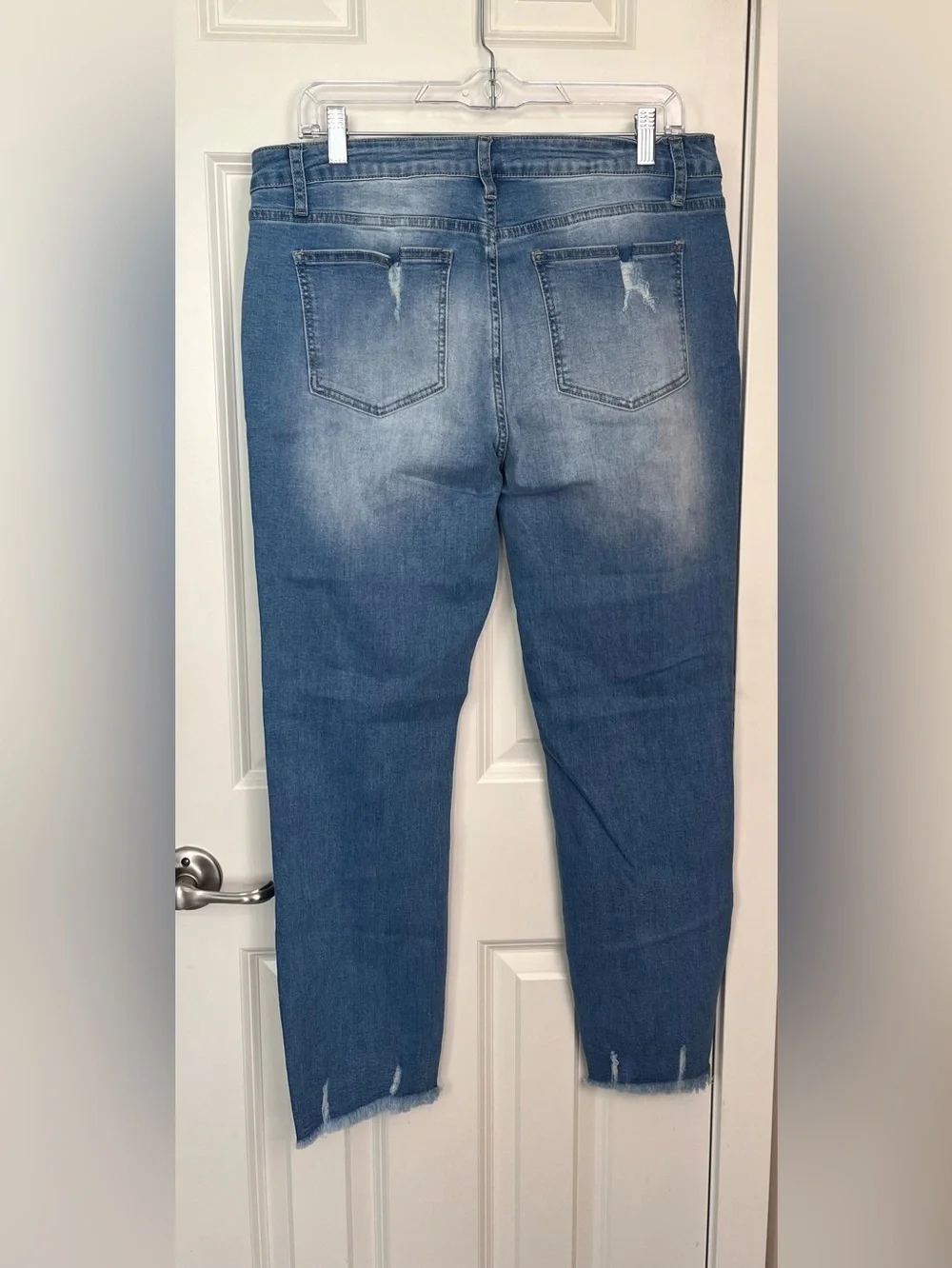 Light Wash Distressed Bootcut Jeans